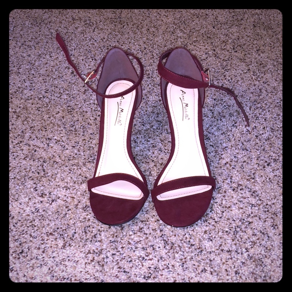 Cranberry Ankle Strap Open Toe Heel